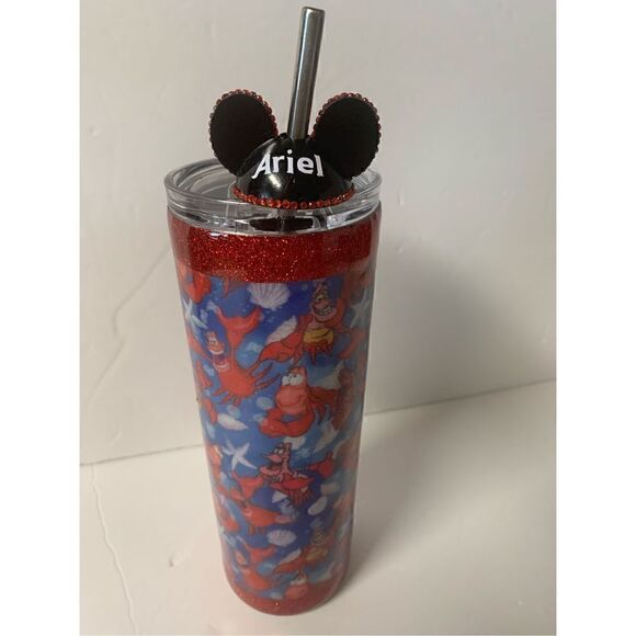 Handmade Mermaid/ Lobster Tumbler with straw topper - Picture 2 of 9